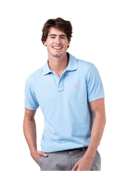 EL GANSO POLO PIQUE GARMENT DYED CELESTE 1100s240005