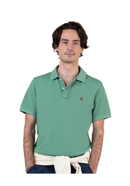 EL GANSO POLO PIQUE GARMENT DYED VERDE 1100s240010