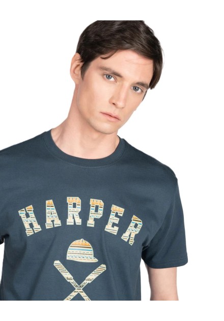 HARPER AND NEYER CAMISETA ETHNIC NAVY DENIM 401324030