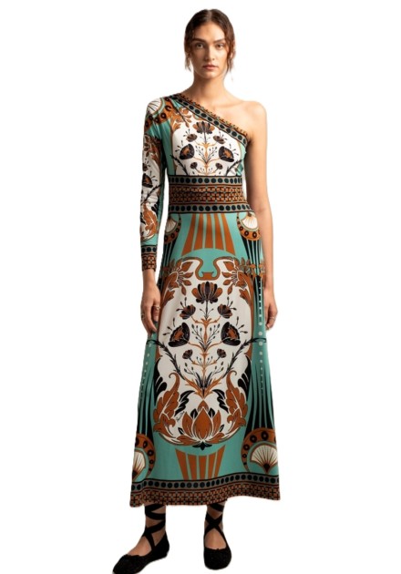 PEACE AND CHAOS VESTIDO MAXI ARABESQUE ONE SHOULDER S24917