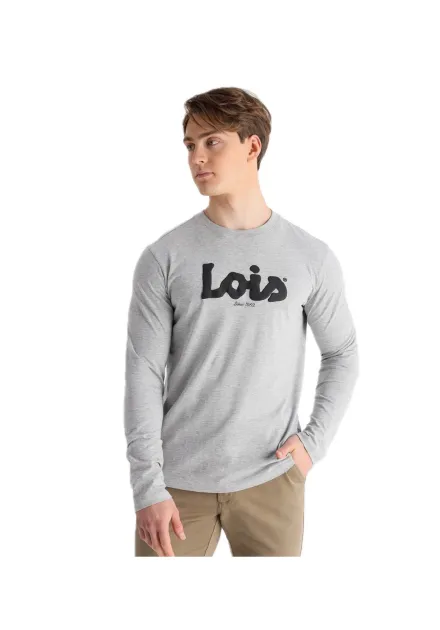 LOIS CAMISETA BASICA GRIS LOGO PECHO 157023178