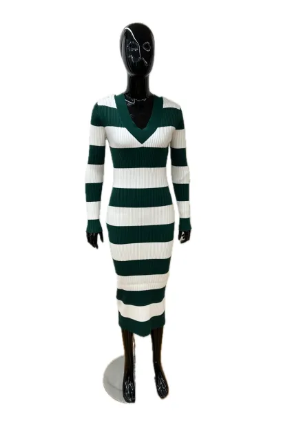 J´AIMÉ VESTIDO PUNTO RAYAS VERDE 17413J