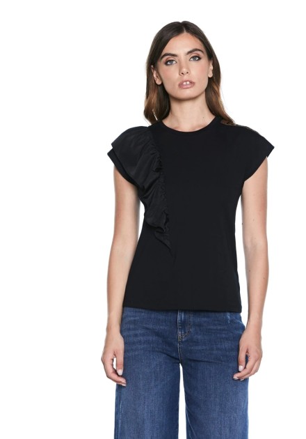 CAMISETA RELISH SHILER SIN MANGAS VOLANTE EN UN LADO