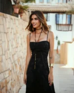 CAMALEONICA VESTIDO MUJER VESTIDO CUERVO NEGRO - Imagen 2