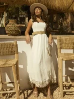 CAMALEONICA VESTIDO MUJER FISHER BLANCO - Imagen 4