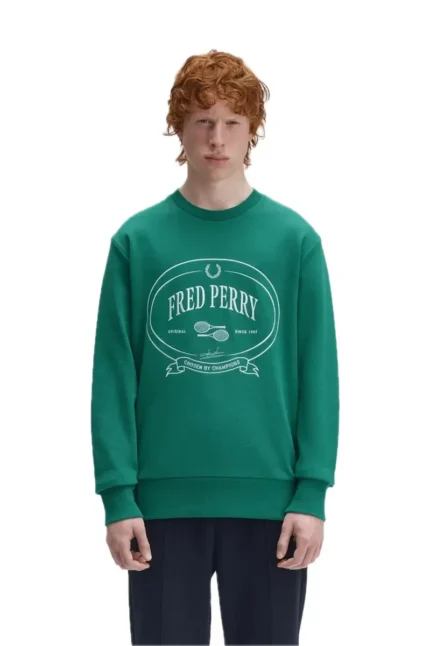 FRED PERRY SUDADERA HOMBRE M1605 VERDE