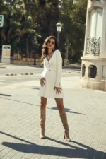 CAMALEONICA VESTIDO MUJER VESTIDO MADREPERLA CRUDO - Imagen 4