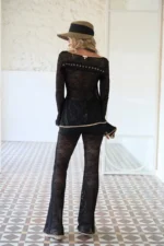 CAMALEONICA PANTALON MUJER PANTALÓN RUPICOLA NEGRO - Imagen 4