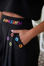 CAMALEONICA PANTALON MUJER PANTALÓN TICO NEGRO - Imagen 3