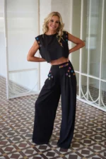 CAMALEONICA PANTALON MUJER PANTALÓN TICO NEGRO - Imagen 6