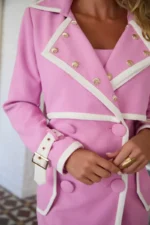 CAMALEONICA ABRIGO MUJER ABRIGO GARZA ROSA - Imagen 3