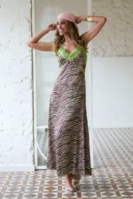 CAMALEONICA VESTIDO MUJER VESTIDO CALIX NEU MARRON