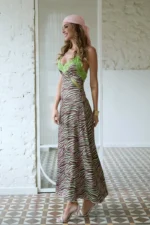 CAMALEONICA VESTIDO MUJER VESTIDO CALIX NEU MARRON - Imagen 2